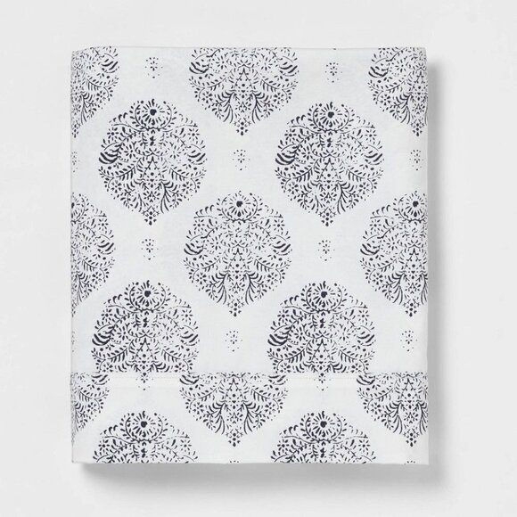 Twin 300 Thread Count Ultra Soft Printed Flat Sheet Paisley | Threshold™ - Picture 8 of 8